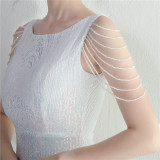 Positioning flower bead piece beading sexy party dinner ceremony concert long dress