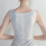 Positioning flower bead piece beading sexy party dinner ceremony concert long dress