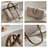 Trendy Large Capacity Portable Shoulder Messenger Chain Tote Bag