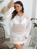 Women's Cover Up Beach Bikini Overlay Plus Size Women's Cutout Woven Sexy See-Through Dress