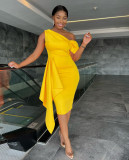 Chic One Shoulder Slim Pencil dress Chic Evening Gown Dress