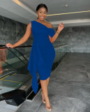 Chic One Shoulder Slim Pencil dress Chic Evening Gown Dress
