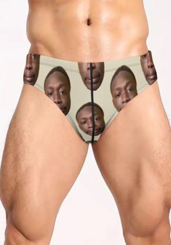 Men's face custom swim briefs