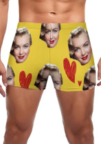 Face custom swimwear Men's boxer swim trunks with picture Face custom swimwear Men's boxer swim trunks with picture