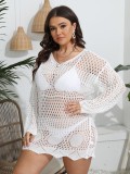 Women's Cover Up Beach Bikini Overlay Plus Size Women's Cutout Woven Sexy See-Through Dress