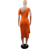 Chic One Shoulder Slim Pencil dress Chic Evening Gown Dress