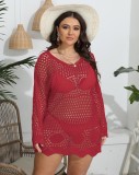 Women's Cover Up Beach Bikini Overlay Plus Size Women's Cutout Woven Sexy See-Through Dress