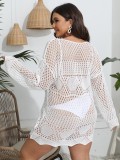 Women's Cover Up Beach Bikini Overlay Plus Size Women's Cutout Woven Sexy See-Through Dress