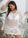 Women's Cover Up Beach Bikini Overlay Plus Size Women's Cutout Woven Sexy See-Through Dress