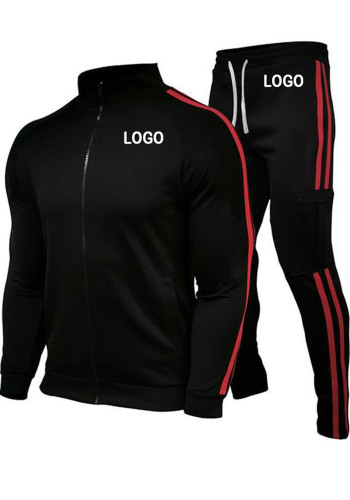 Customize Men Colorblock Stand Collar Zip Athletic Two-Piece Set