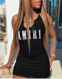 Women Sleeveless Printed Mini Dress