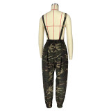 Casual Women's Loose Camo Cargo Jumpsuit Overalls