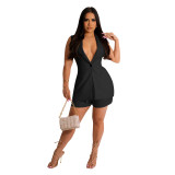 Women's Suit Two Piece Blazer + Shorts Summer