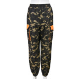 Spring Summer Camouflage Sexy Slim Fit Elastic Waist Casual Pants Women