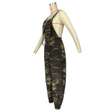 Casual Women's Loose Camo Cargo Jumpsuit Overalls