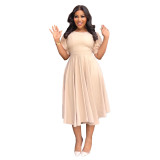 Chic Puff Sleeve Slim Waist Cutout Maxi Summer Dress