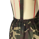 Casual Women's Loose Camo Cargo Jumpsuit Overalls
