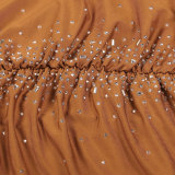 Sexy Slim Beaded Slash Shoulder Bodycon Dress