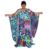 Plus Size Ladies Trendy Print Sunscreen Fashion Loose Chiffon Shirt