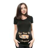 Customize Maternity Cute Footprint Print Short Sleeve T-Shirt