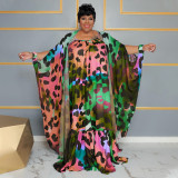 Plus Size Ladies Trendy Print Sunscreen Fashion Loose Chiffon Shirt