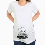 Customize Maternity Cute Footprint Print Short Sleeve T-Shirt