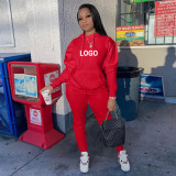 Customize Women Casual Logo Print Sport Two-Piece Set