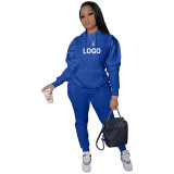 Customize Women Casual Logo Print Sport Two-Piece Set