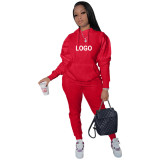 Customize Women Casual Logo Print Sport Two-Piece Set