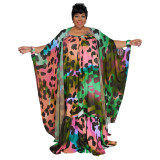 Plus Size Ladies Trendy Print Sunscreen Fashion Loose Chiffon Shirt