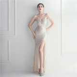Women Sexy Sequined Maxi Evening Dress