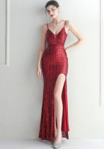 Women Sexy Sequined Maxi Evening Dress