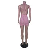 Women Sexy Hollow Sleeveless V-Neck Dress