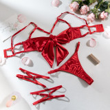 Women Cutout Satin Sexy Lingerie Set