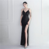 Women V-neck Formal Party Evening Dress