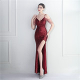 Women V-neck Formal Party Evening Dress