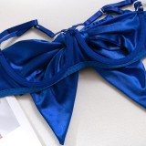 Women Cutout Satin Sexy Lingerie Set