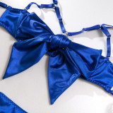 Women Cutout Satin Sexy Lingerie Set