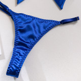 Women Cutout Satin Sexy Lingerie Set