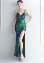 Women V-neck Formal Party Evening Dress