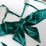 Women Cutout Satin Sexy Lingerie Set