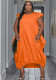 Plus Size Women Solid Pocket Oversized Dress