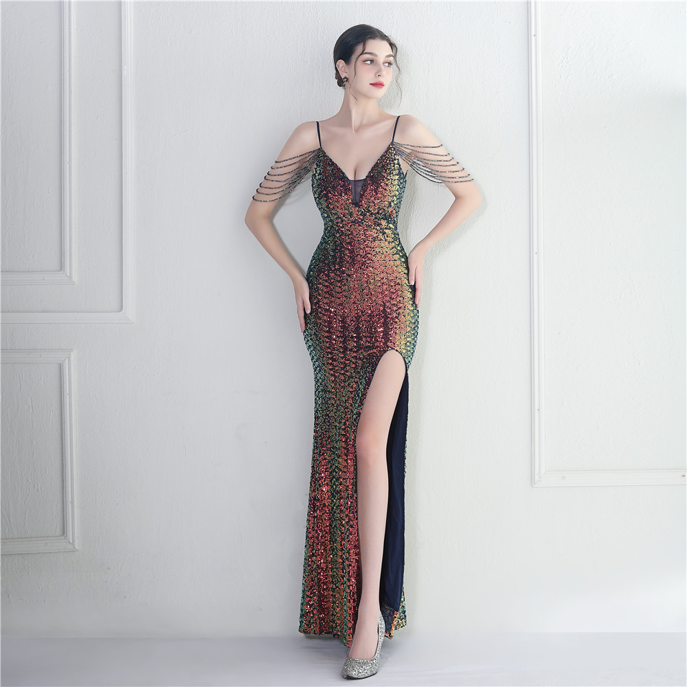 Women V-neck Formal Party Evening Dress