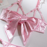 Women Cutout Satin Sexy Lingerie Set