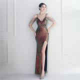 Women V-neck Formal Party Evening Dress