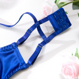 Women Cutout Satin Sexy Lingerie Set