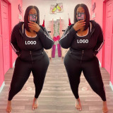 Custom Logo Women's Customized Printing Fashion Sports Casual Plus Size Two-Piece Pants Set Fall Winter Tracksuits