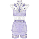 Sexy Lingerie Three-Piece Mesh Patchwork Sexy Clothes
