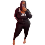 Custom Logo Women's Customized Printing Fashion Sports Casual Plus Size Two-Piece Pants Set Fall Winter Tracksuits