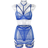 Sexy Lingerie Three-Piece Mesh Patchwork Sexy Clothes
